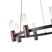 Imagine Lumină suspendată din aluminiu-metal-acrilic rotund 9 lumini LED 43W 3010Lm 3000K Ø630XH1500mm negru-aurie Arte Illumina Velas
