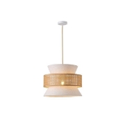 Imagine Lampa suspendată metal-textil 1XE27 max 15W Ø400X1310mm crem-alb Arte Illumina Isla