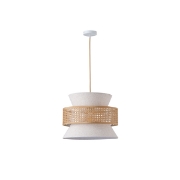 Imagine Lampa suspendată metal-textil 1XE27 max 15W Ø400X1310mm crem-alb Arte Illumina Isla