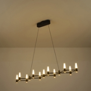 Imagine Lustră din aluminiu-metal-acril 14 lumini LED 58W 4060Lm 3000K 1200X1500mm negru-aurie Arte Illumina Velas