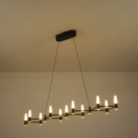 Imagine Lustră din aluminiu-metal-acril 14 lumini LED 58W 4060Lm 3000K 1200X1500mm negru-aurie Arte Illumina Velas