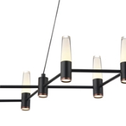 Imagine Lustră din aluminiu-metal-acril 14 lumini LED 58W 4060Lm 3000K 1200X1500mm negru-aurie Arte Illumina Velas