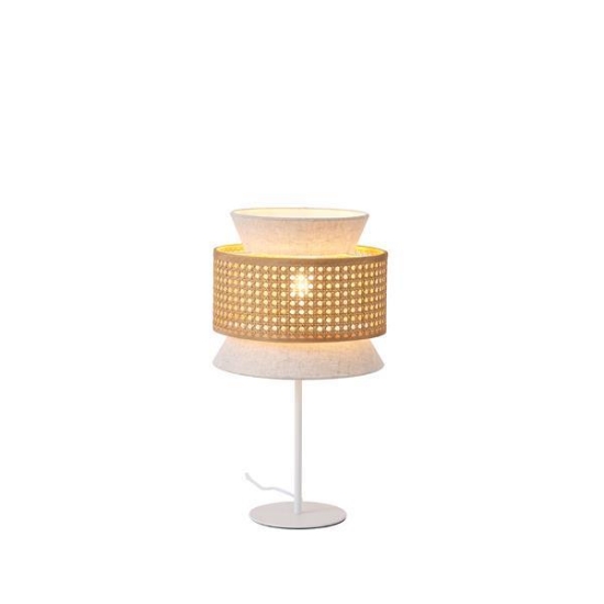 Imagine Pendul metal-textil 1XE27 Max 15W Ø260X460mm crem-alb Arte Illumina Isla