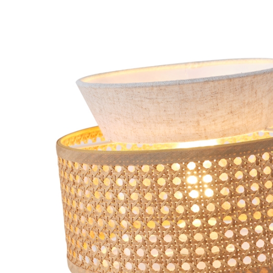 Imagine Pendul metal-textil 1XE27 Max 15W Ø260X460mm crem-alb Arte Illumina Isla