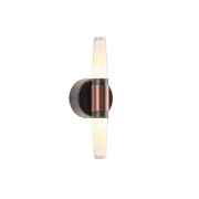 Imagine Aplica din aluminiu-metal-acril 2 lumini LED 6W 420Lm 3000K Ø80X240mm negru-aurie Arte Illumina Velas