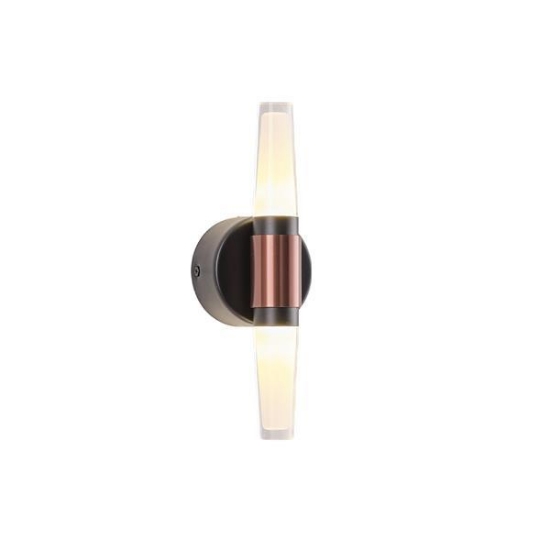 Imagine Aplica din aluminiu-metal-acril 2 lumini LED 6W 420Lm 3000K Ø80X240mm negru-aurie Arte Illumina Velas