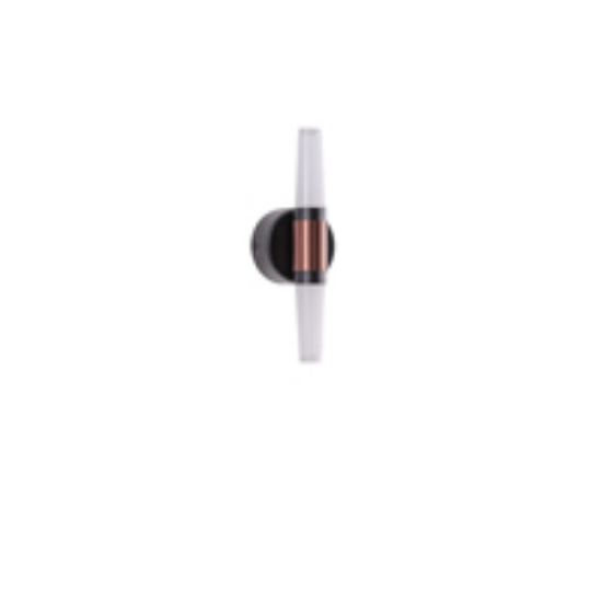 Imagine Aplica din aluminiu-metal-acril 2 lumini LED 6W 420Lm 3000K Ø80X240mm negru-aurie Arte Illumina Velas