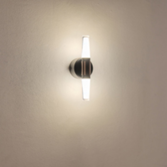 Imagine Aplica din aluminiu-metal-acril 2 lumini LED 6W 420Lm 3000K Ø80X240mm negru-aurie Arte Illumina Velas