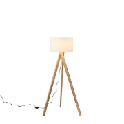 Imagine Lampă de podea din lemn 1XE27 Max 15W Ø450X1450mm Alb Arte Illumina Madera