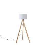 Imagine Lampă de podea din lemn 1XE27 Max 15W Ø450X1450mm Alb Arte Illumina Madera