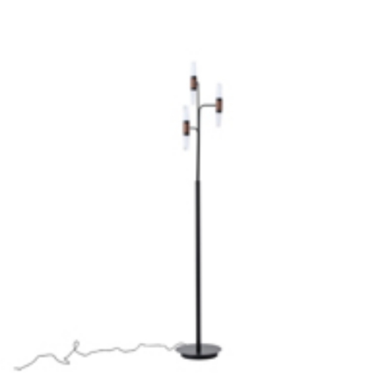 Imagine Lampă de podea din aluminiu-metal-acrilic LED 18W 1260Lm 3000K Ø250X1600mm negru-aurie Arte Illumina Velas