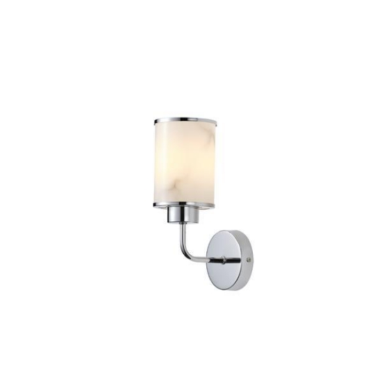 Imagine Aplica metal-sticlă cu un singur bec 1xE27 max 15W Ȋ160xȊ100x270mm argintie Arte Illumina Marbeline