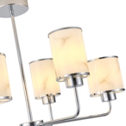 Imagine Lampa suspendată metal-sticlă 6 lumini 6xE27 Max 15W 680x440mm argintie Arte Illumina Marbeline