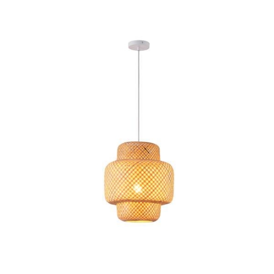 Imagine Lampa suspendată din bambus cu un singur corp de iluminat 1XE27 Max 15W Ø310X1480mm crem Arte Illumina Aura