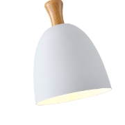 Imagine Lumină suspendată metal-lemn rotund unică 1xE27 max 15W Ø230x1370mm alb-lemn Arte Illumina Simplo