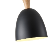 Imagine Lampa suspendată metal-lemn rotund cu un singur corp de iluminat 1xE27 Max 15W D230x1370mm negru-lemn Arte Illumina Simplo