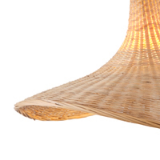 Imagine Lampa suspendată din bambus cu un singur corp de iluminat 1XE27 Max 15W Ø520X1500mm crem Arte Illumina Visor