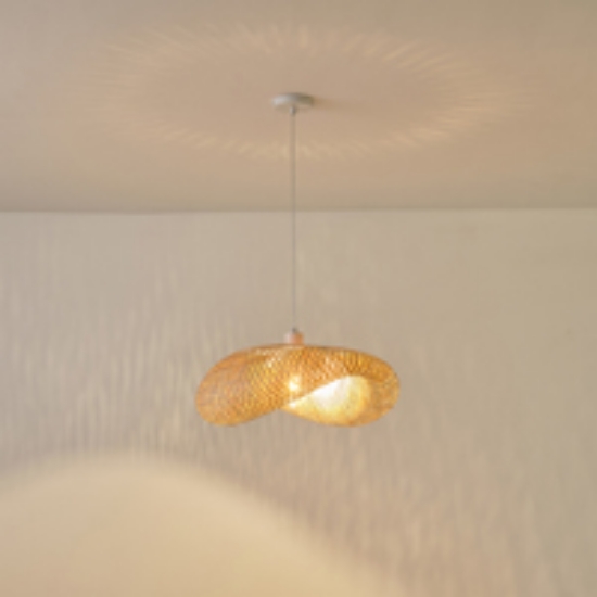 Imagine Lampa suspendată Bamboo Single Light 1xE27 Max 15W Ø620x1430mm Crem Arte Illumina Lagoon