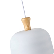 Imagine Lampa suspendată metal-lemn rotund cu un singur bec 1xE27 Max 15W Ø270X1300mm alb-lemn Arte Illumina Smooth