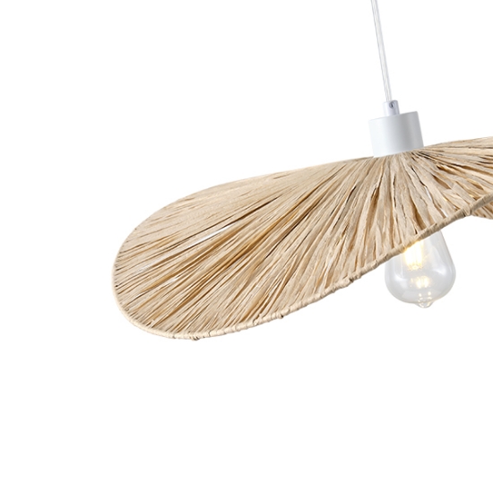 Imagine Lumină suspendată din bambus, un singur corp de iluminat 1XE27 Max 15W Ø550X1360mm crem Arte Illumina Oasis