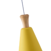 Imagine Lumină suspendată metal-lemn cu un singur corp 1X27 Max 15W Ø200X1380mm galben-lemn Arte Illumina Opaco