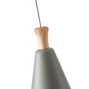 Imagine Lampa suspendată metal-lemn cu un singur corp de iluminat 1xE27 Max 15W Ø200X1380mm gri-lemn Arte Illumina Opaco
