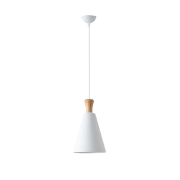 Imagine Lustră metal-lemn cu un singur corp 1xE27 Max 15W Ø200X1380mm alb-lemn Arte Illumina Opaco