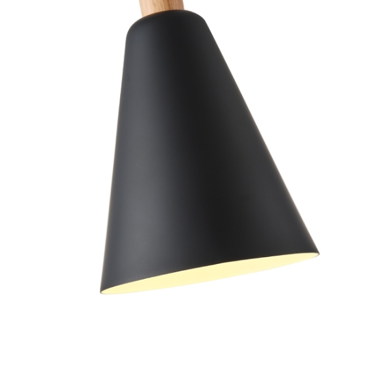 Imagine Lumină suspendată metal-lemn unică 1xE27 max 15W Ø200x1380mm negru-lemn Arte Illumina Opaco