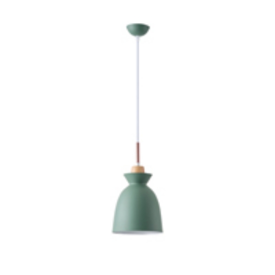 Imagine Lumină suspendată metal-lemn unică 1xE27 max 15W 195x1294mm verde-alb-lemn Arte Illumina Dignity