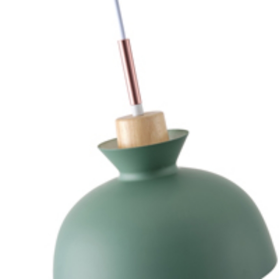 Imagine Lumină suspendată metal-lemn cu un singur bec 1XE27 max 15W Ø280X1234mm verde-alb-lemn Arte Illumina Dignity