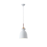 Imagine Lumină suspendată metal-lemn unică 1xE27 max 15W ϕ195x1294mm alb-lemn Arte Illumina Dignity