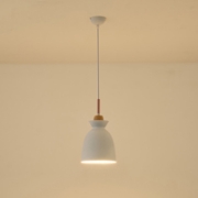 Imagine Lumină suspendată metal-lemn unică 1xE27 max 15W ϕ195x1294mm alb-lemn Arte Illumina Dignity
