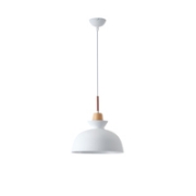 Imagine Lumină suspendată metal-lemn cu un singur corp 1xE27 max 15W 280x1234mm alb-lemn Arte Illumina Dignity