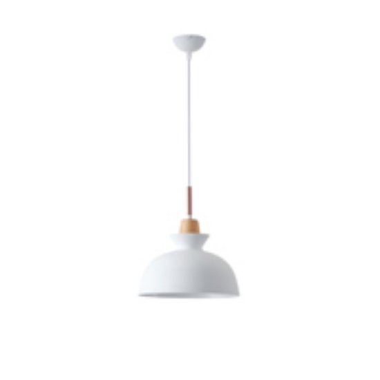 Imagine Lumină suspendată metal-lemn cu un singur corp 1xE27 max 15W 280x1234mm alb-lemn Arte Illumina Dignity