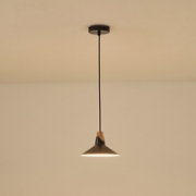 Imagine Lumină suspendată metal-lemn cu un singur corp 1xE27 max 15W Ø180x1140mm negru-lemn Arte Illumina Chroma