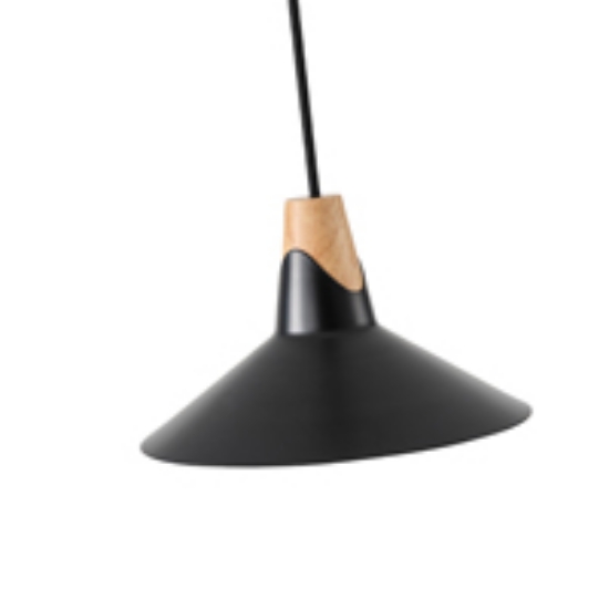 Imagine Lumină suspendată metal-lemn cu un singur corp 1xE27 max 15W Ø180x1140mm negru-lemn Arte Illumina Chroma