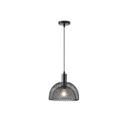 Imagine Lampa suspendată metalică cu un singur corp de iluminat 1XE27 Max 15W Ø255X1280mm Neagră Arte Illumina Hood