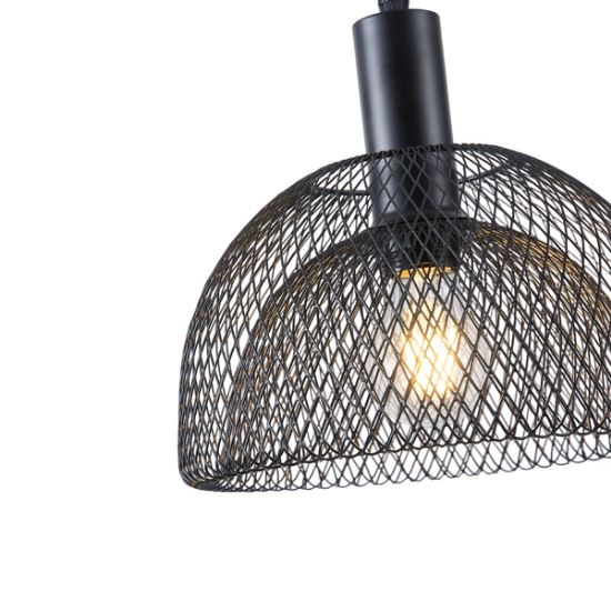 Imagine Lampa suspendată metalică cu un singur corp de iluminat 1XE27 Max 15W Ø255X1280mm Neagră Arte Illumina Hood
