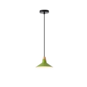Imagine Lampa suspendată metal-lemn cu un singur corp 1XE27 max 15W Ø180X1140mm verde-lemn Arte Illumina Chroma