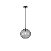 Imagine Lampa suspendată metalică cu un singur corp 1XE27 Max 15W Ø350X1360mm neagră Arte Illumina Mesh