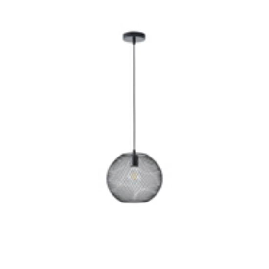 Imagine Lampa suspendată metalică cu un singur corp 1XE27 Max 15W Ø350X1360mm neagră Arte Illumina Mesh