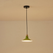 Imagine Lampa suspendată metal-lemn cu un singur corp 1XE27 max 15W Ø180X1140mm verde-lemn Arte Illumina Chroma