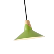 Imagine Lampa suspendată metal-lemn cu un singur corp 1XE27 max 15W Ø180X1140mm verde-lemn Arte Illumina Chroma