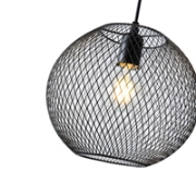 Imagine Lampa suspendată metalică cu un singur corp 1XE27 Max 15W Ø350X1360mm neagră Arte Illumina Mesh
