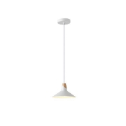 Imagine Lumină suspendată metal-lemn cu un singur bec 1XE27 max 15W Ø180X1140mm alb-lemn Arte Illumina Chroma