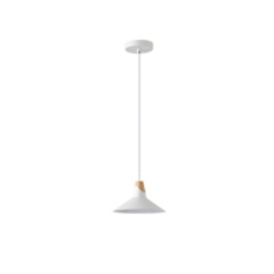 Imagine Lumină suspendată metal-lemn cu un singur bec 1XE27 max 15W Ø180X1140mm alb-lemn Arte Illumina Chroma