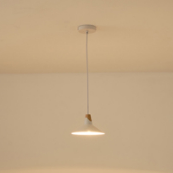 Imagine Lumină suspendată metal-lemn cu un singur bec 1XE27 max 15W Ø180X1140mm alb-lemn Arte Illumina Chroma