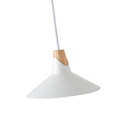 Imagine Lumină suspendată metal-lemn cu un singur bec 1XE27 max 15W Ø180X1140mm alb-lemn Arte Illumina Chroma