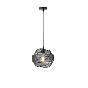 Imagine Lampa suspendată metalică cu un singur corp 1x27 max 15W D450x1340mm neagră Arte Illumina OGGI