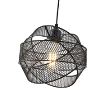 Imagine Lampa suspendată metalică cu un singur corp 1x27 max 15W D450x1340mm neagră Arte Illumina OGGI